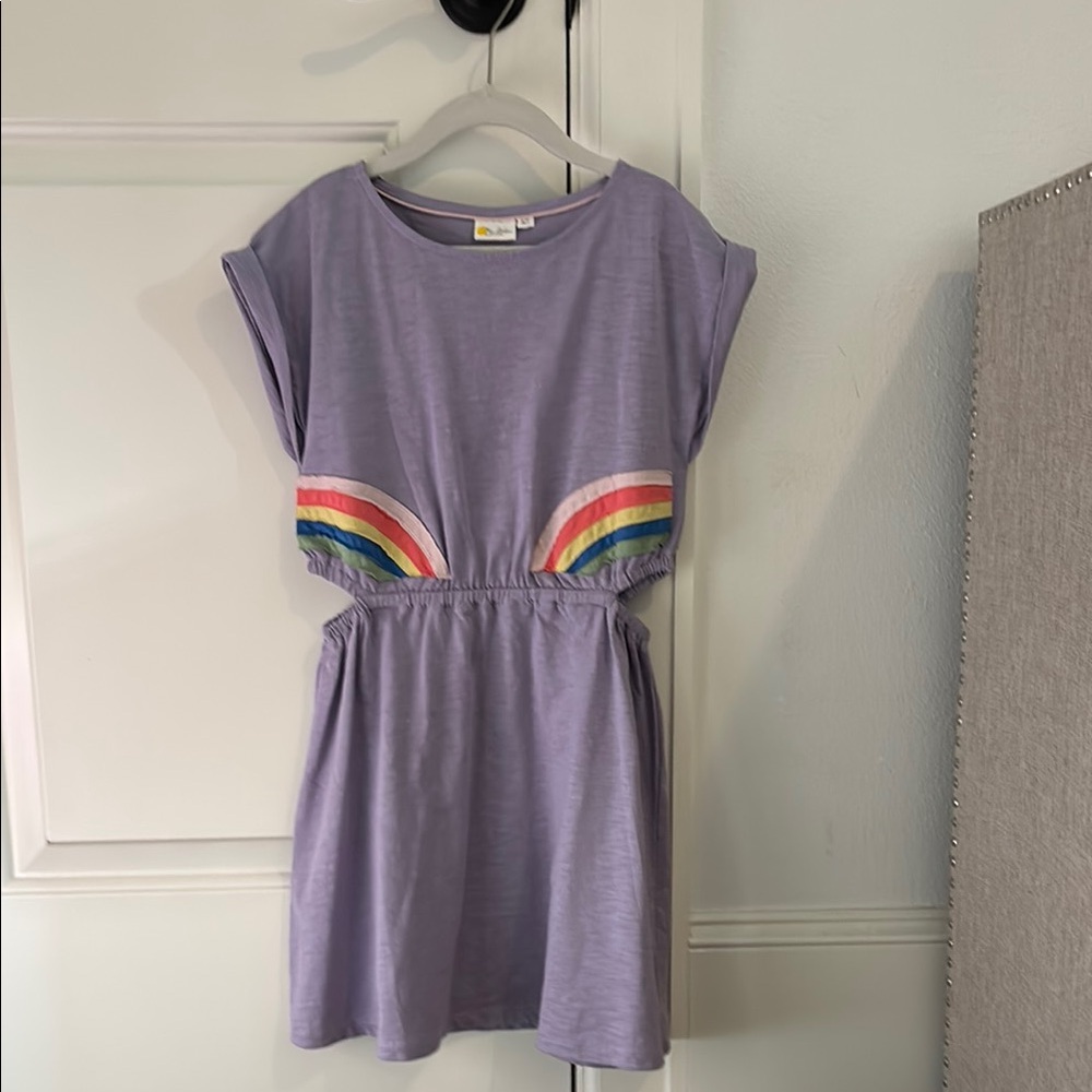 Mini Boden Purple Sundress with Rainbow Accents